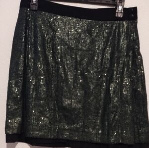 Robert Rodriguez green sequin skirt